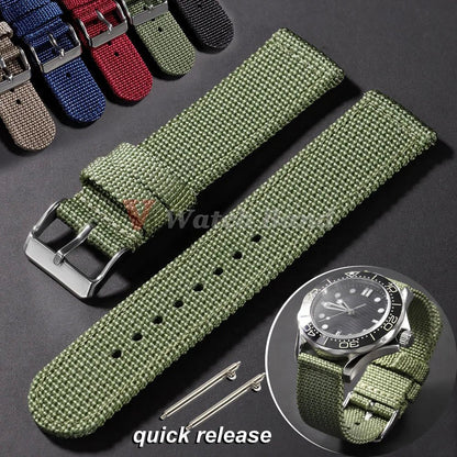 18/20/22/24mm Nylon Watch Band for Seiko Army Military Canvas Woven Nylon Strap Quick Release Wristband Men's Sport Watch Bands - Tandorio Watches