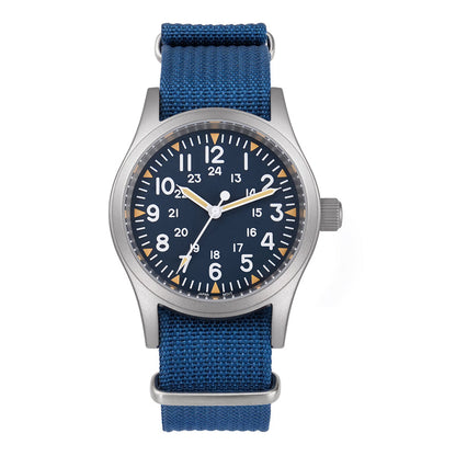 ★618 Big Sale★ Militado VH31 Vintage Field Watch ML05 24hours Black Dial