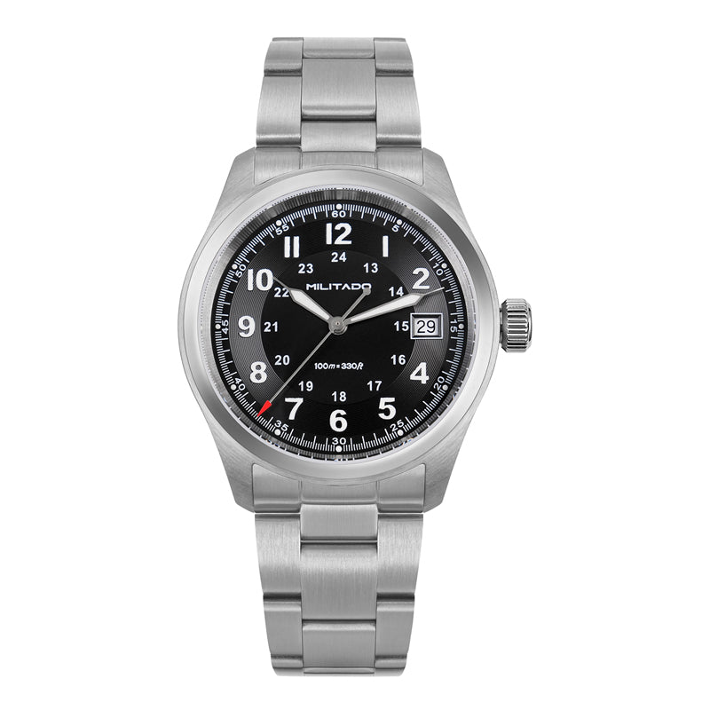 ★11.11 Sale★Militado 38mm Sapphire Crystal Field Watch ML08 Grey Dial