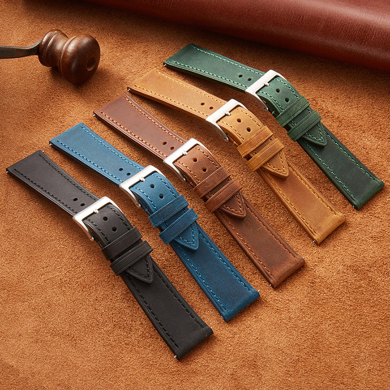 Militado Vintage Leather Watch Strap, Watch Band Width 18mm 20mm 22mm