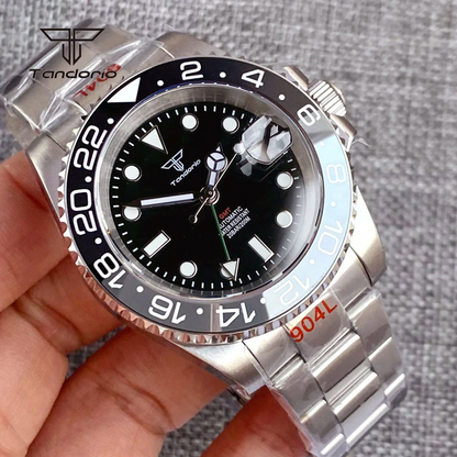 Tandorio GMT Watch TD015 NH34 Movement 40mm glass back Sapphire 20bar SUBMARINER