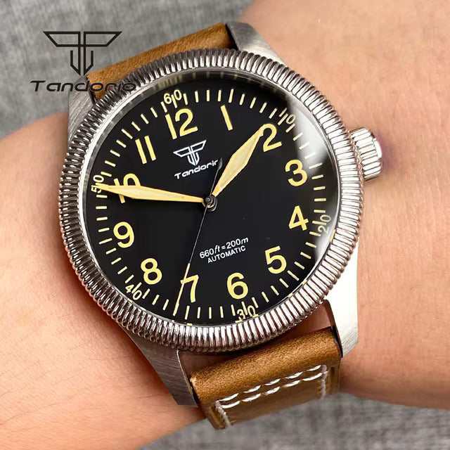 Tandorio Seiko NH35 Automatic 39mm Pilot Military 20Bar  Sapphire TD116