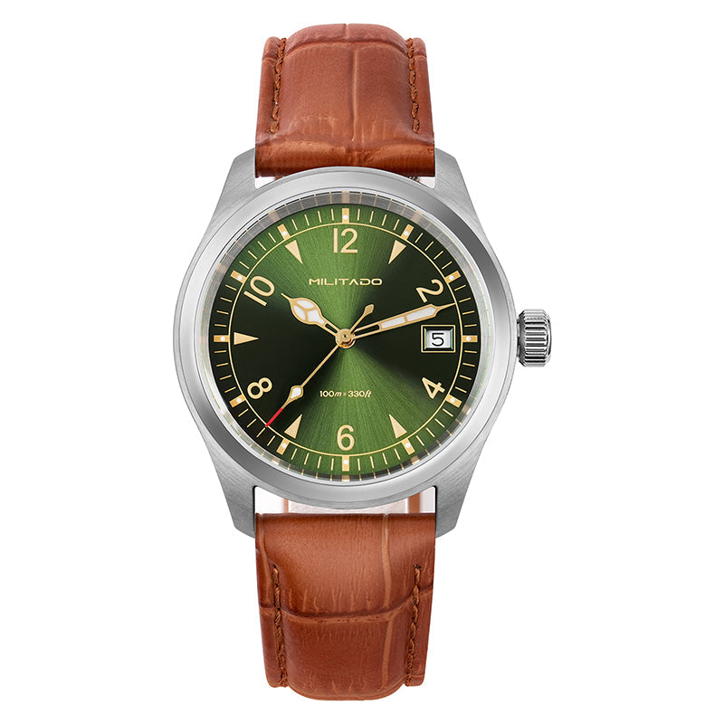 ★11.11 Sale★Militado VH31 38mm Sapphire Crystal Field Watch ML08 White Dial