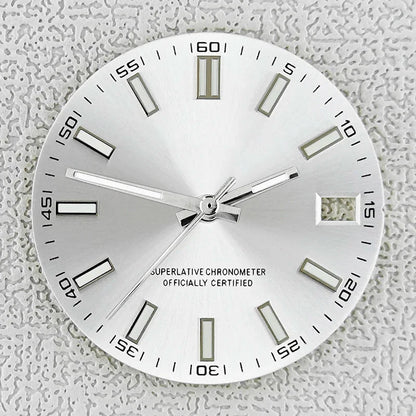 28.5mm double bar date window Watch Dial With Watch Hands Date Just Luminous Sunray Fit NH35 NH36 Watch Faces Automatic Movement - Tandorio Watches
