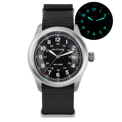 ★11.11 Sale★Militado VH31 38mm Sapphire Crystal Field Watch ML08 White Dial