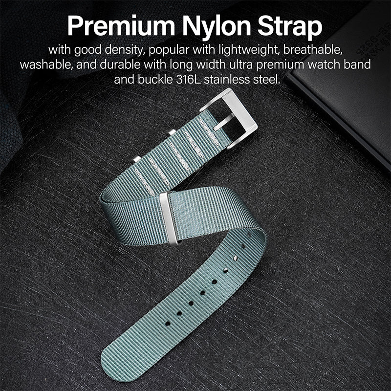 High Quality Nylon Watch Band Sandblast Buckle 19mm