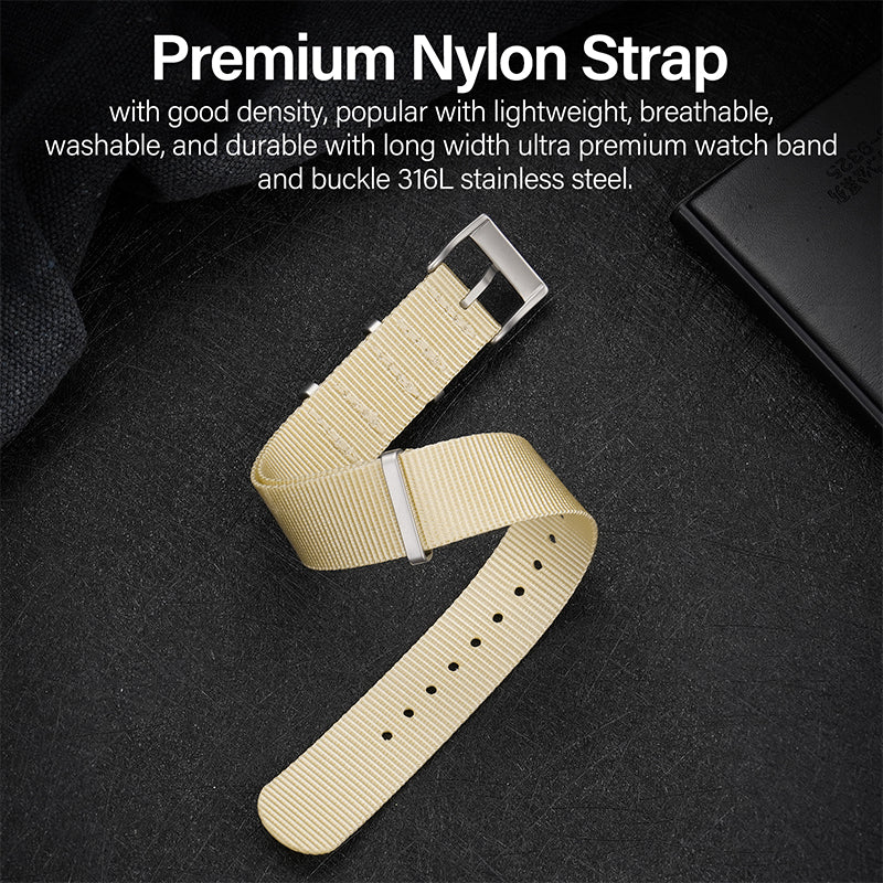 High Quality Nylon Watch Band Sandblast Buckle 19mm