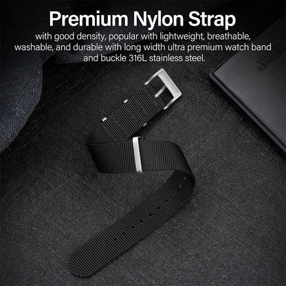 High Quality Nylon Watch Band Sandblast Buckle 19mm