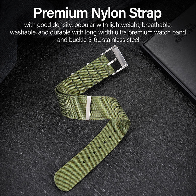 High Quality Nylon Watch Band Sandblast Buckle 19mm