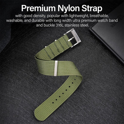 High Quality Nylon Watch Band Sandblast Buckle 19mm