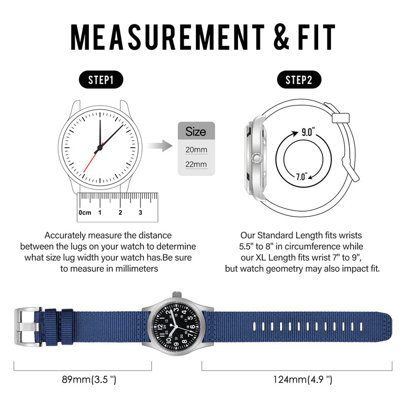 Hot Selling Nylon Fabric Watch Band for Field Watch 20mm 22mm