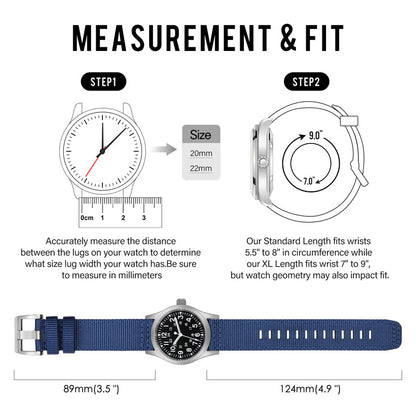 Hot Selling Nylon Fabric Watch Band for Field Watch 20mm 22mm