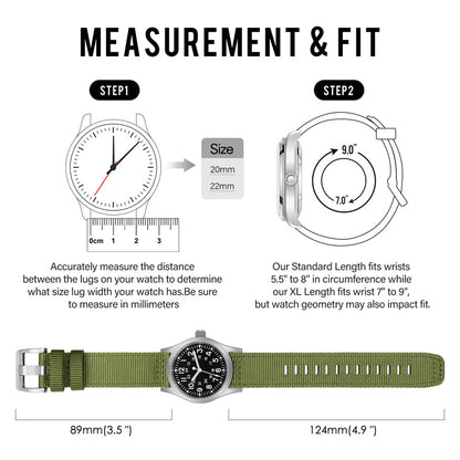 Hot Selling Nylon Fabric Watch Band for Field Watch 20mm 22mm