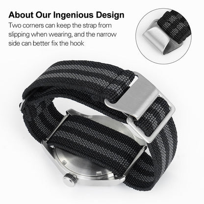 Militado Elastic Nylon Watch Band Military Watch Strap Men Outdoors Sport 20mm 22mm