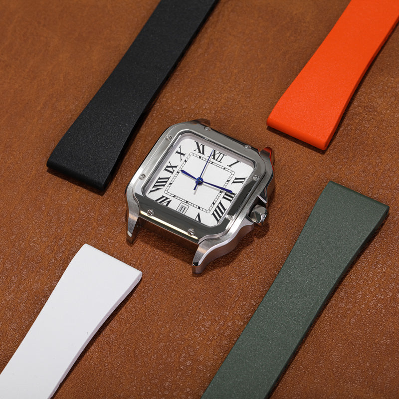 Cut-to-Size FKM Rubber Watch Strap 18mm/20mm/21mm/22mm