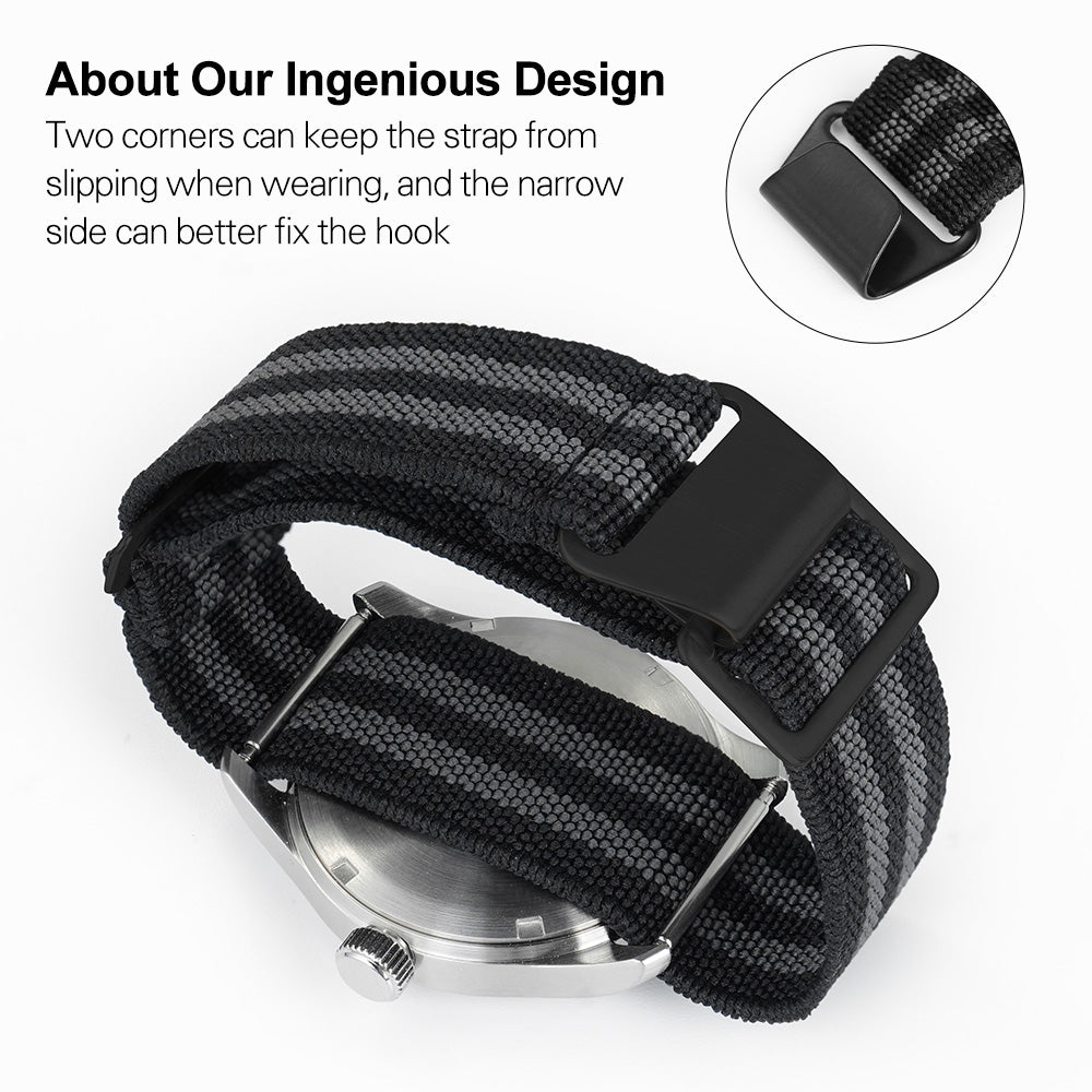 Militado Elastic Nylon Watch Band Military Watch Strap Men Outdoors Sport 20mm 22mm