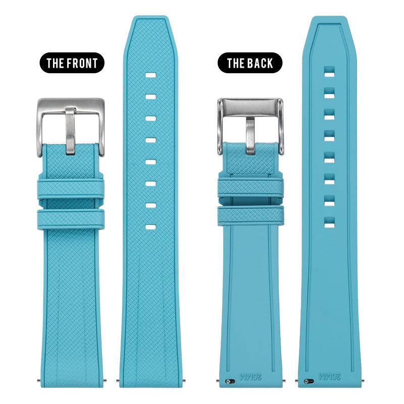 Militado FKM Rubber Watchband  Herringbone Textured  Watch Strap20mm 22mm