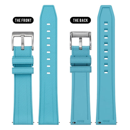 Militado FKM Rubber Watchband  Herringbone Textured  Watch Strap20mm 22mm