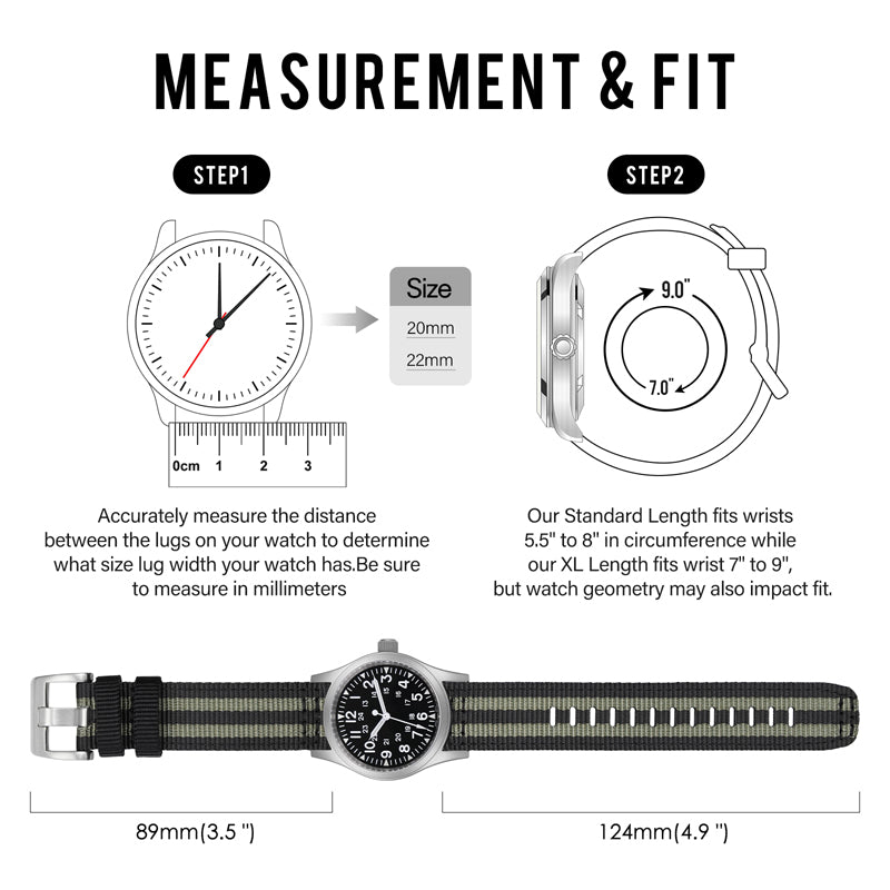 Hot Selling Nylon Fabric Watch Band for Field Watch 20mm 22mm