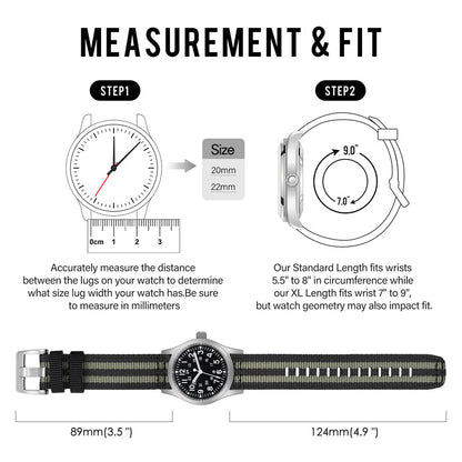 Hot Selling Nylon Fabric Watch Band for Field Watch 20mm 22mm