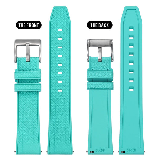 Militado FKM Rubber Watchband  Herringbone Textured  Watch Strap20mm 22mm