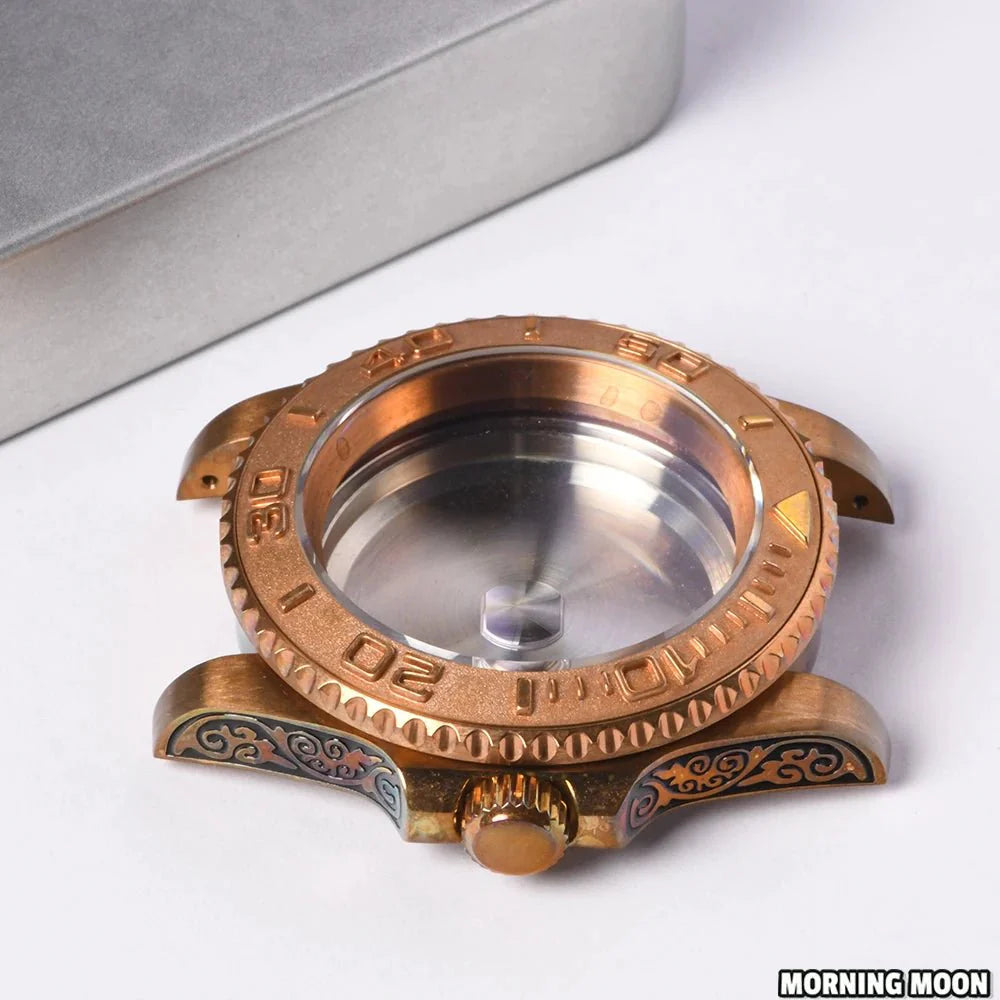 40mm High QUALITY Real Bronze Case Copper Water Ghost Case 28.5mm Dial Sapphire Mirror Suitable for NH35/36 Movement - Tandorio Watches