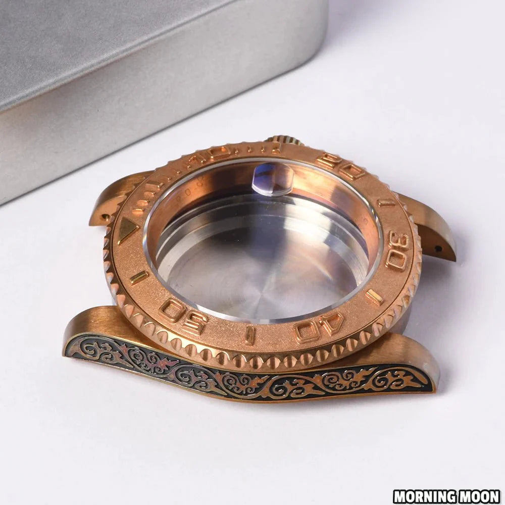 40mm High QUALITY Real Bronze Case Copper Water Ghost Case 28.5mm Dial Sapphire Mirror Suitable for NH35/36 Movement - Tandorio Watches