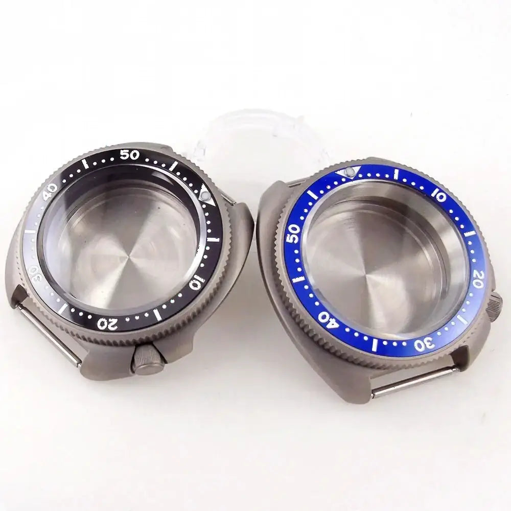 44mm Titanium Turtle Watch Case 200M Waterproof Anti-allergy  Ceramic Bezel Sapphire Fit TMI NH34 NH35 NH36 NH38 ETA2824 PT5000 ST2130 SW200 Movt