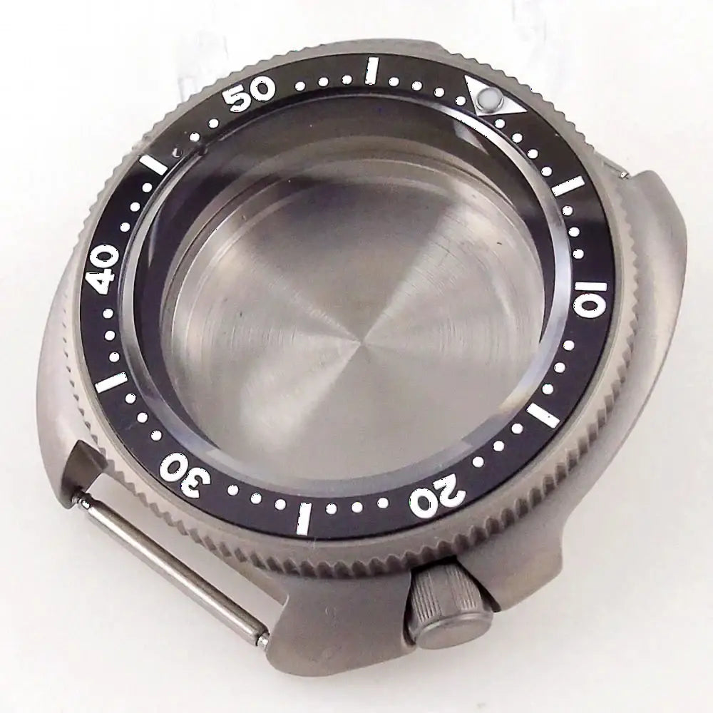 44mm Titanium Turtle Watch Case 200M Waterproof Anti-allergy  Ceramic Bezel Sapphire Fit TMI NH34 NH35 NH36 NH38 ETA2824 PT5000 ST2130 SW200 Movt