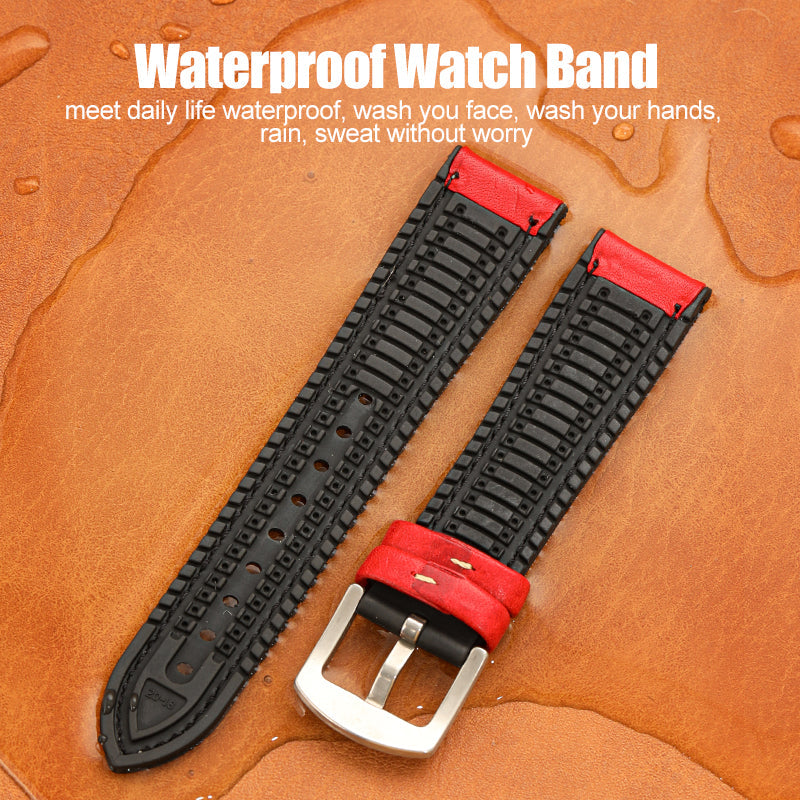 Premium Quality Leather-Fluorine Watch Bands Vintage Strap 20mm 22mm