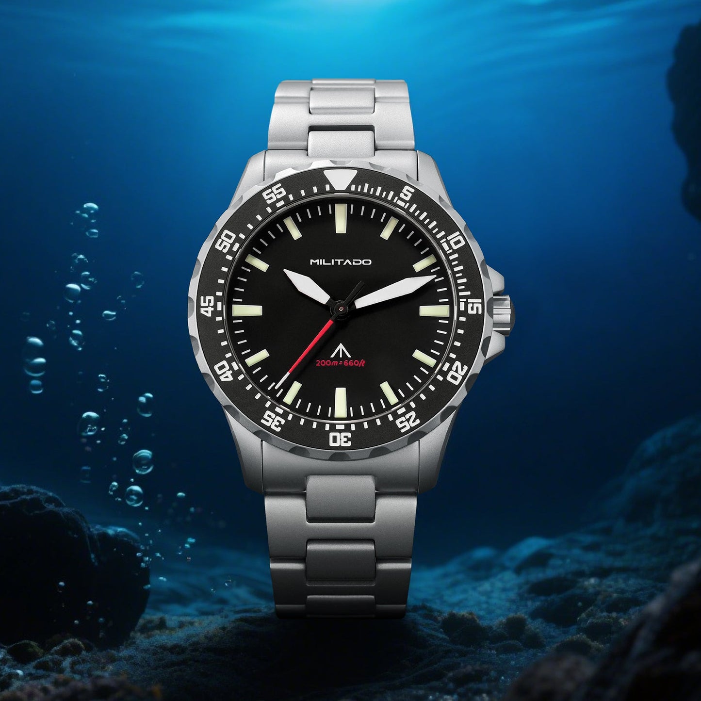 ★Hot Selling★Militado 39mm Dive Watch Sapphire Crystal Military Watch ML16