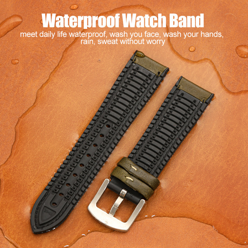 Premium Quality Leather-Fluorine Watch Bands Vintage Strap 20mm 22mm