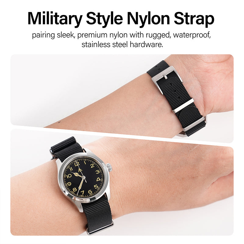 High Quality Nylon Watch Band Sandblast Buckle 19mm