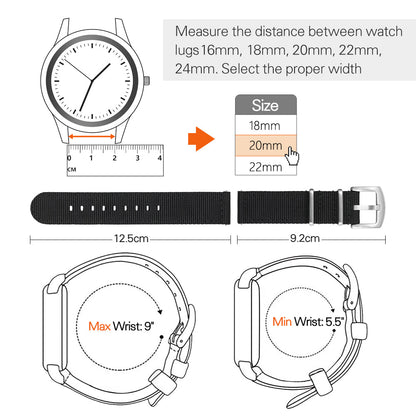 Militado Easy Release Nylon Strap for Field Watch 20mm 22mm