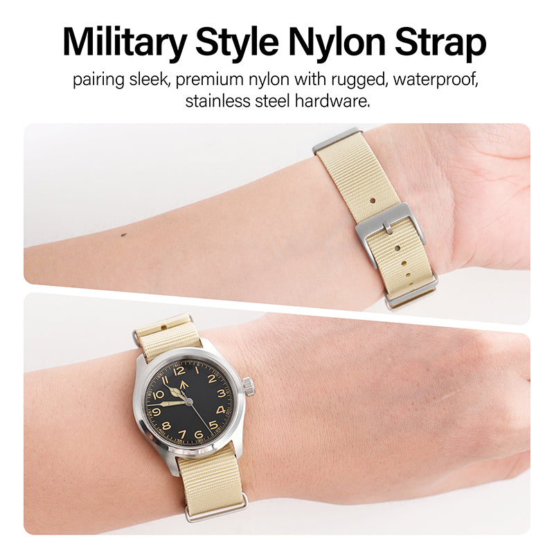High Quality Nylon Watch Band Sandblast Buckle 19mm