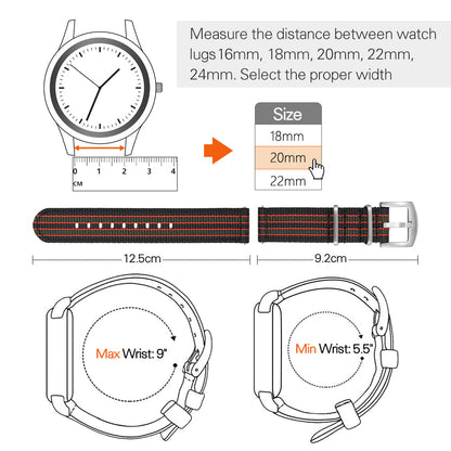 Militado Easy Release Nylon Strap for Field Watch 20mm 22mm