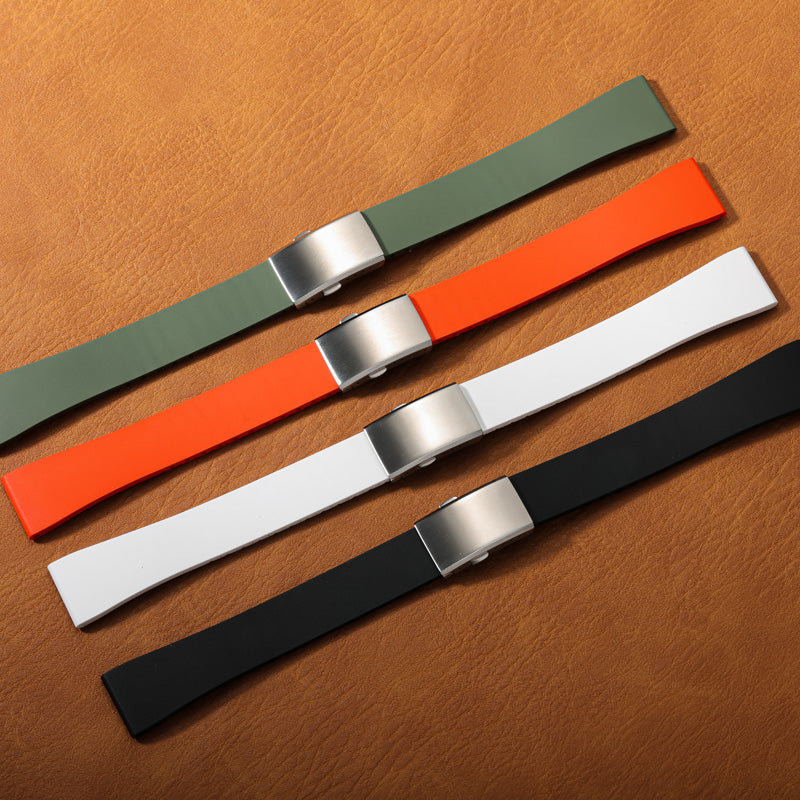 Cut-to-Size FKM Rubber Watch Strap 18mm/20mm/21mm/22mm