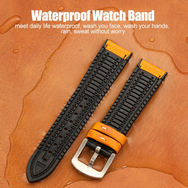 Premium Quality Leather-Fluorine Watch Bands Vintage Strap 20mm 22mm