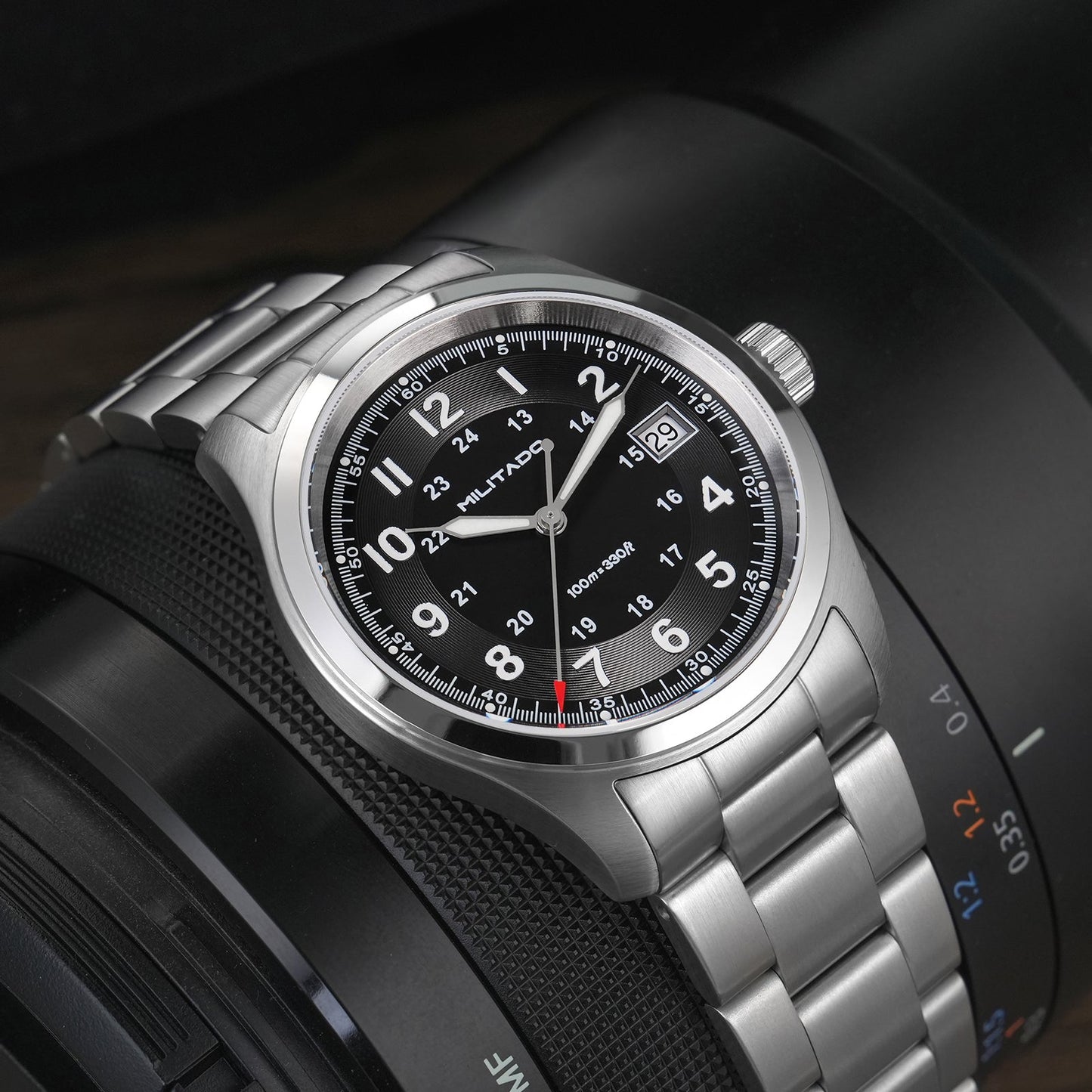 ★11.11 Sale★Militado VH31 38mm Sapphire Crystal Field Watch ML08 White Dial