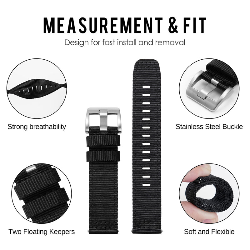 Hot Selling Nylon Fabric Watch Band for Field Watch 20mm 22mm