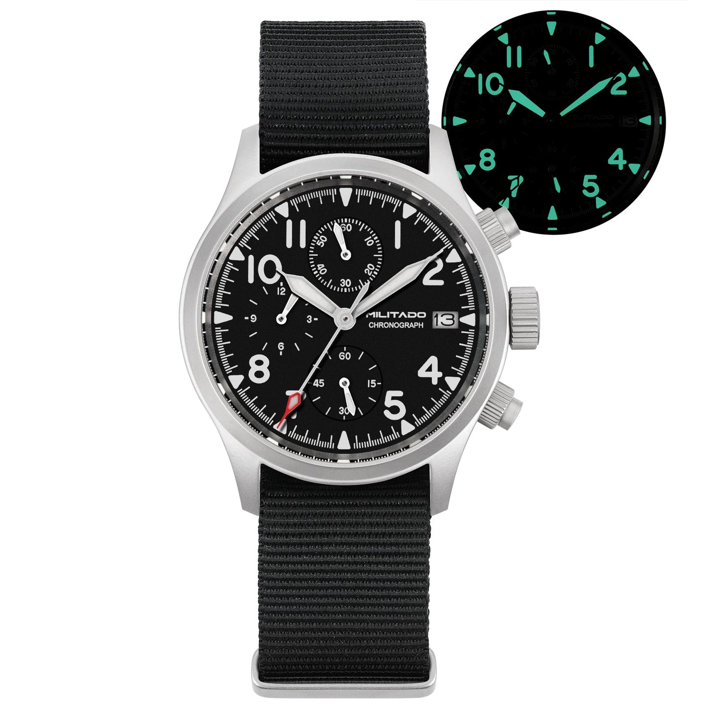 Militado 39mm Retro Chronograph Watch Military Watch ML1868