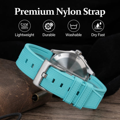 Militado FKM Rubber Watchband  Herringbone Textured  Watch Strap20mm 22mm