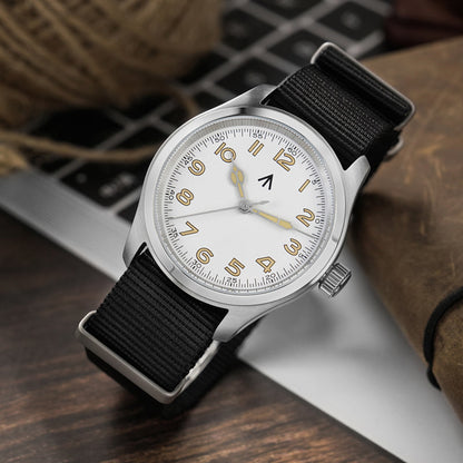 ★11.11 Sale★Militado VH31 38mm Sapphire Crystal Field Watch ML08 White Dial