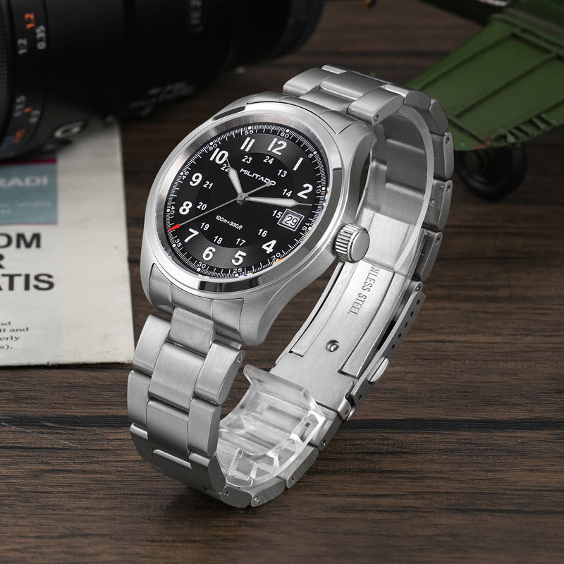 ★11.11 Sale★ Militado 38mm VH31 Retro Field Watch ML08