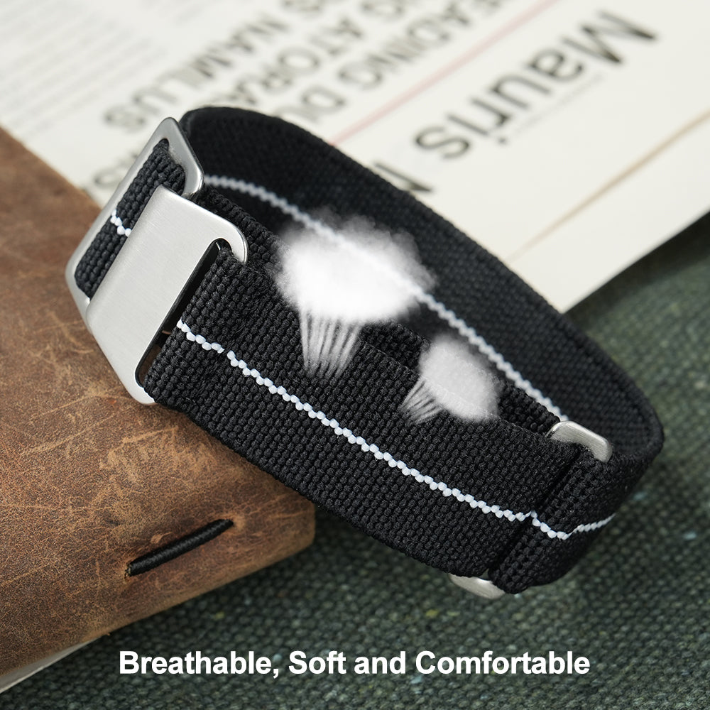 Militado Elastic Nylon Watch Band Military Watch Strap Men Outdoors Sport 20mm 22mm