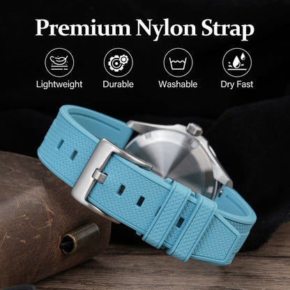 Militado FKM Rubber Watchband  Herringbone Textured  Watch Strap20mm 22mm