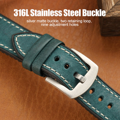 Premium Quality Leather-Fluorine Watch Bands Vintage Strap 20mm 22mm