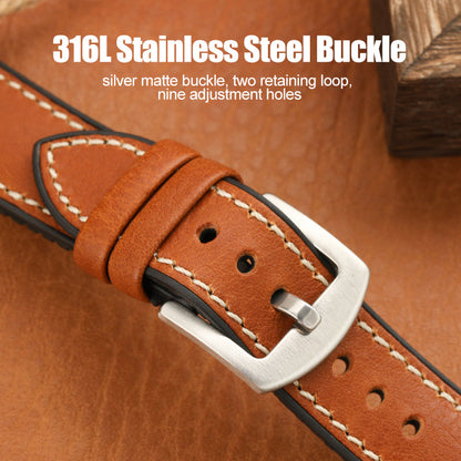 Premium Quality Leather-Fluorine Watch Bands Vintage Strap 20mm 22mm