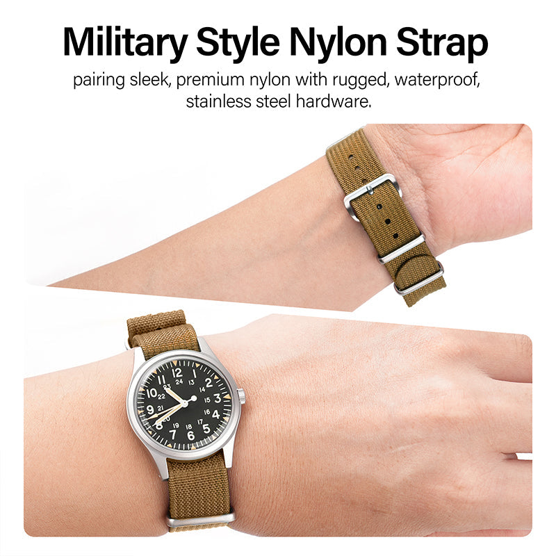 High Quality Nylon Watch Band Sandblast Buckle 19mm