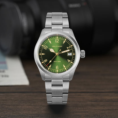 ★11.11 Sale★Militado VH31 38mm Sapphire Crystal Field Watch ML08 White Dial